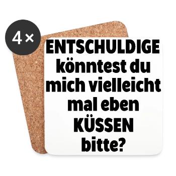 Küssen - Untersetzer (4er-Set) - Weiß - Vorne
