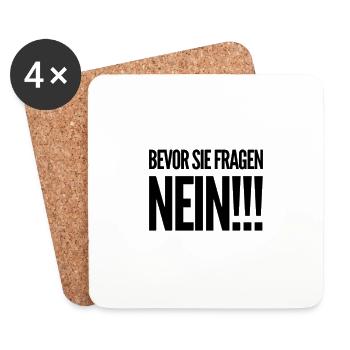 Before they ask... no!!! - Coasters (set of 4) - white - Front