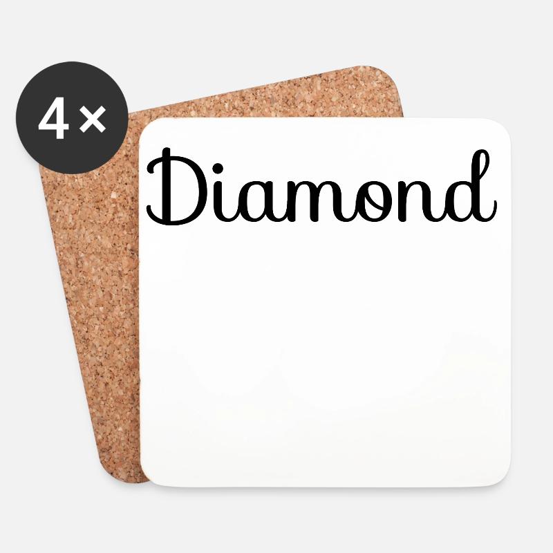Diamond Diamant Kristall Wertvoll - Untersetzer (4er-Set) - Weiß