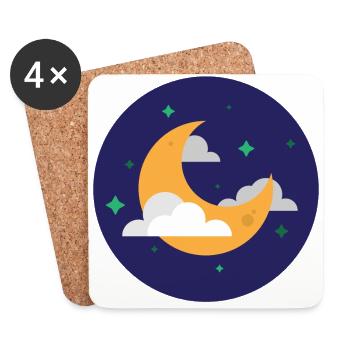 Mond - Untersetzer (4er-Set) - Weiß - Vorne