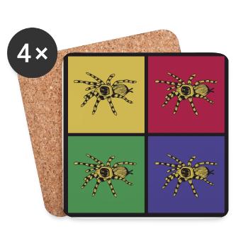 Pop art spider tarantula - Coasters (set of 4) - white - Front