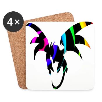 Dragon Bow Dragon Loop - Coasters (set of 4) - white - Front