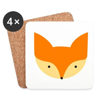renard - Dessous de verre (lot de 4) - blanc - Devant