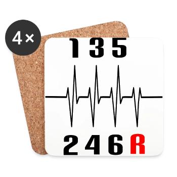 Auto Gears Manual Car Guy Gift Gift Idea - Coasters (set of 4) - white - Front