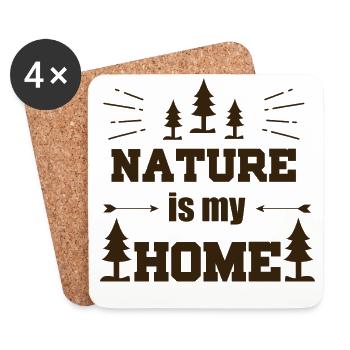 Nature is my home - Coasters (set of 4) - white - Front