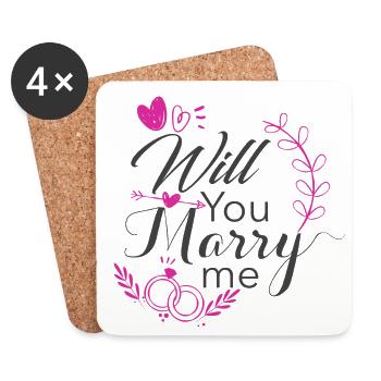 will you marry me - Coasters (set of 4) - white - Front