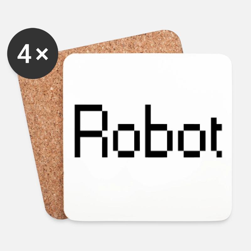 Robot - Coasters (set of 4) - white