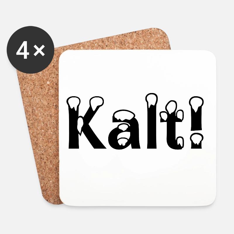 Kalt! - Untersetzer (4er-Set) - Weiß