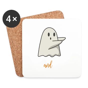 Halloween Geist Gespenst Kostüm lustig Geschenk - Untersetzer (4er-Set) - Weiß - Vorne