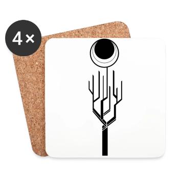 Branche mythologie lune - Dessous de verre (lot de 4) - blanc - Devant