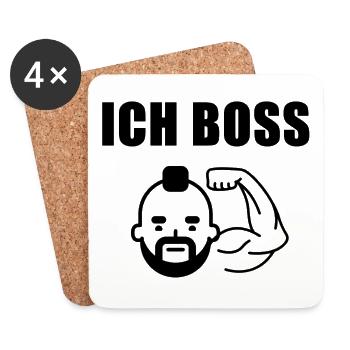 Je boss - Dessous de verre (lot de 4) - blanc - Devant