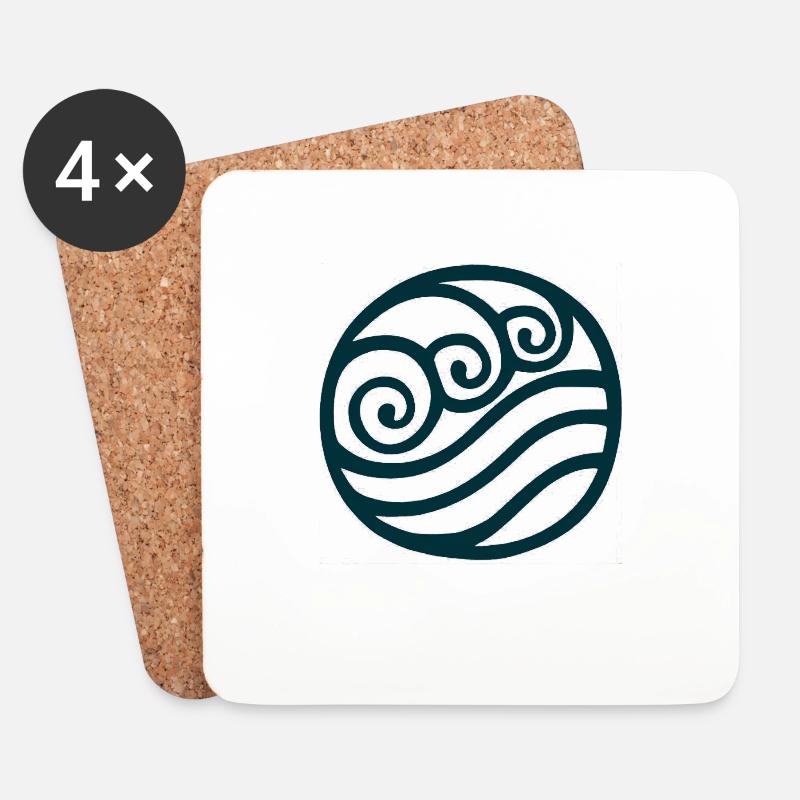 Wasser Water Nation Geschenk Idee - Untersetzer (4er-Set) - Weiß