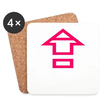 arrow - Coasters (set of 4) - white - Front