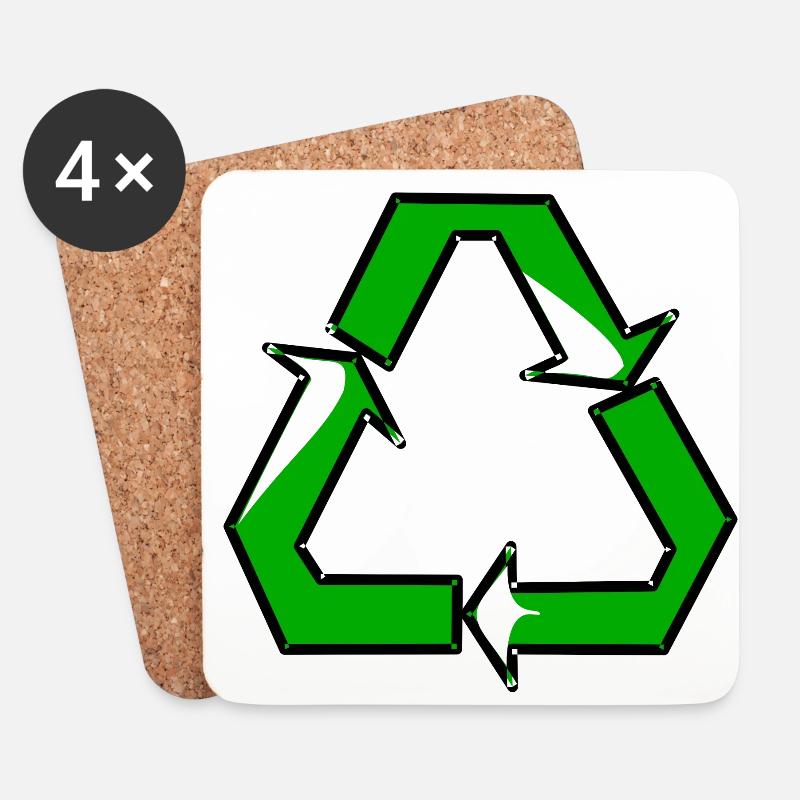 Recycling - Untersetzer (4er-Set) - Weiß