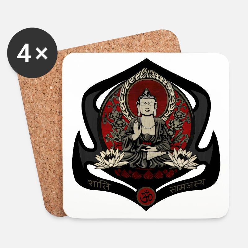 Siddharta Gautama Buddha - Untersetzer (4er-Set) - Weiß