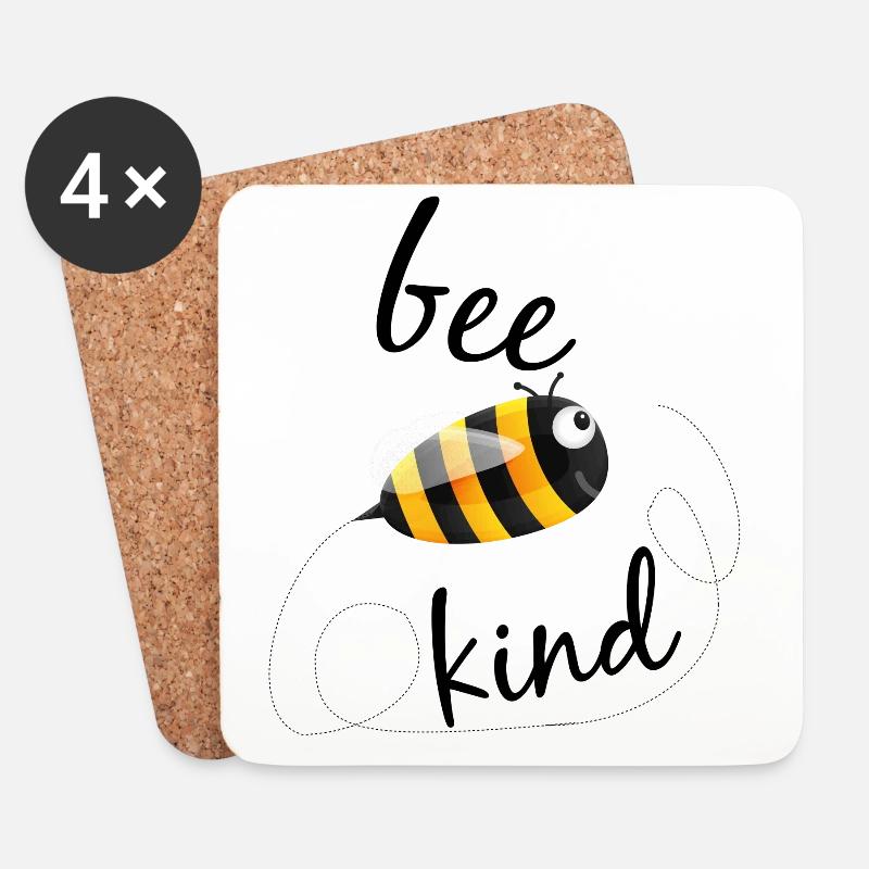 Bee Kind - Untersetzer (4er-Set) - Weiß