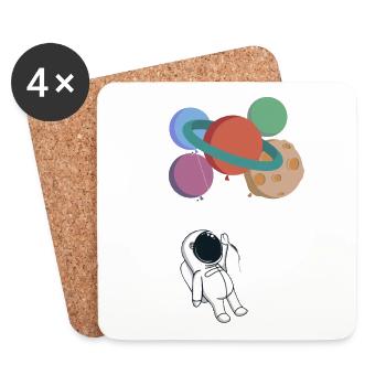 space baloons property - Coasters (set of 4) - white - Front