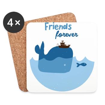 Birthday Gift Friends Friendship - Coasters (set of 4) - white - Front