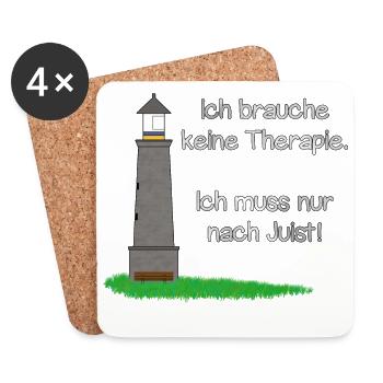 Therapie? Ich muss nur nach Juist! - Untersetzer (4er-Set) - Weiß - Vorne