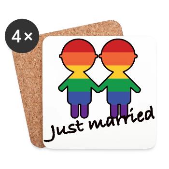 Men's wedding - Coasters (set of 4) - white - Front