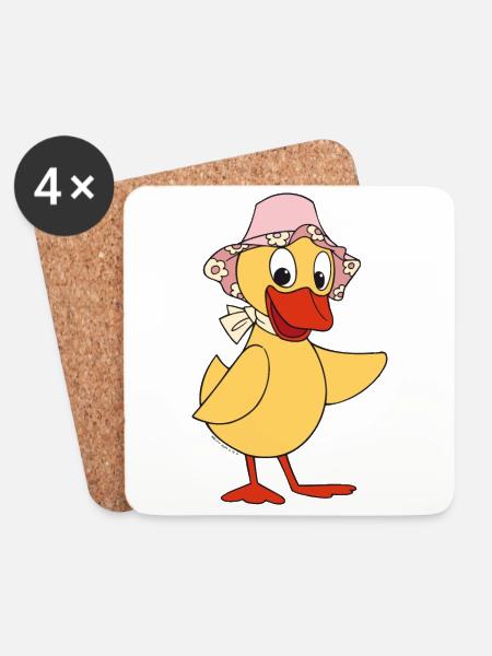 Schnatterinchen - Untersetzer (4er-Set) - Weiß