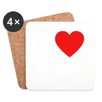 I love Oma und Opa - Untersetzer (4er-Set) - Weiß - Vorne