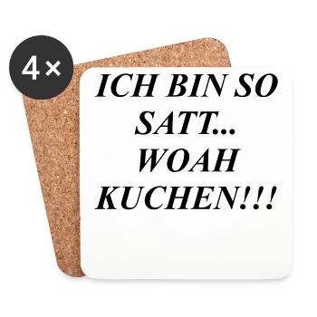 kuchen essen - Untersetzer (4er-Set) - Weiß - Vorne