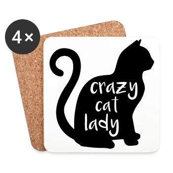 Crazy cat lady - Coasters (set of 4) - white - Front