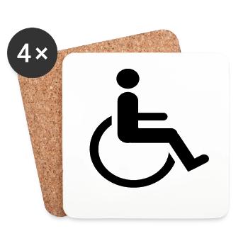 fauteuil roulant - Dessous de verre (lot de 4) - blanc - Devant