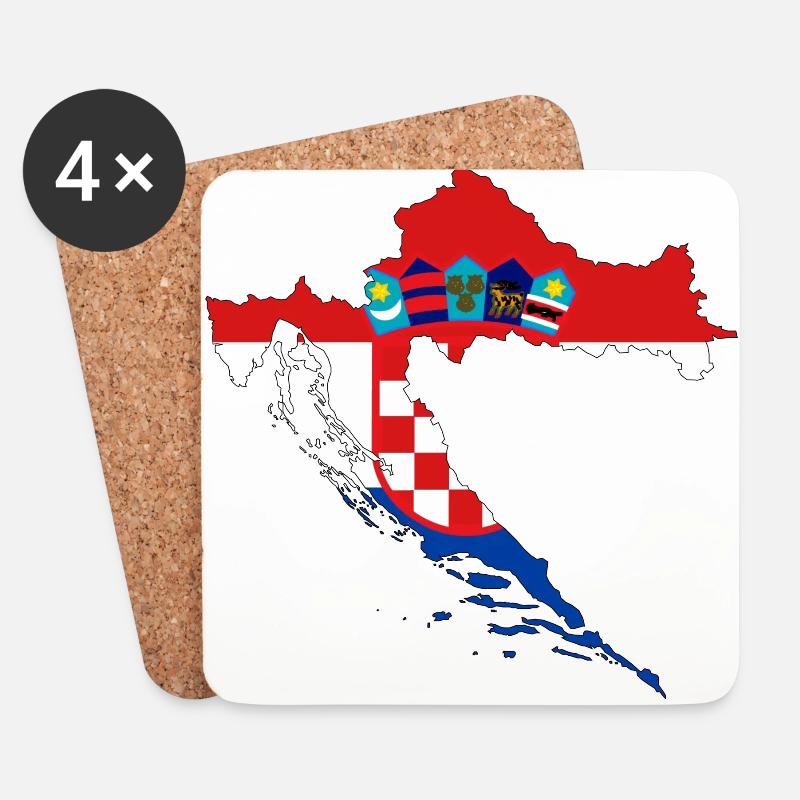 KROATIEN - Untersetzer (4er-Set) - Weiß