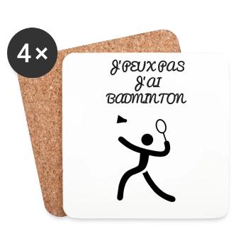 I CAN'T I BADMINTON - Coasters (set of 4) - white - Front