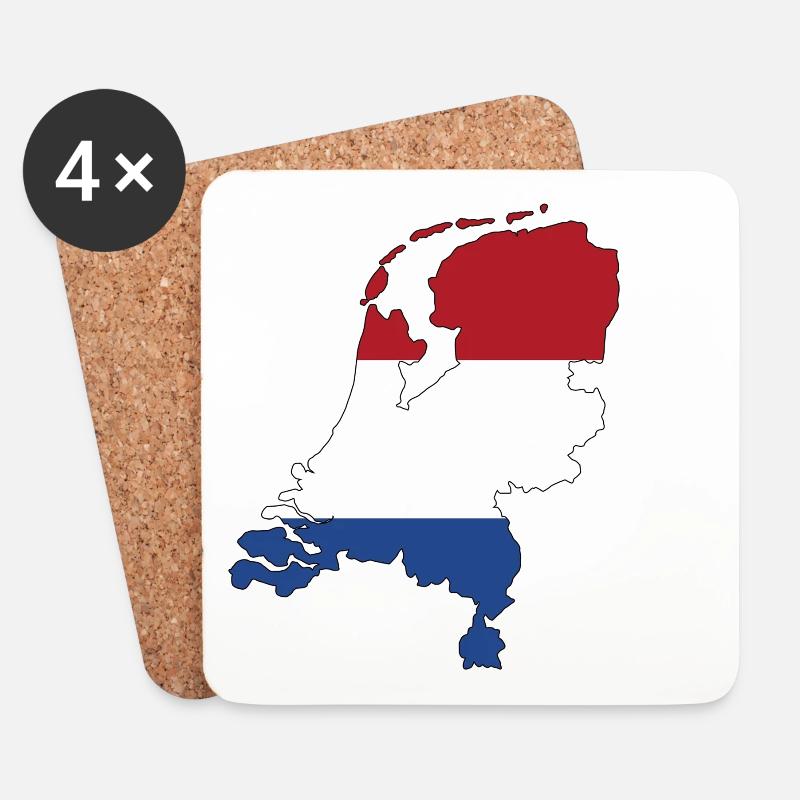 Niederlande - Untersetzer (4er-Set) - Weiß