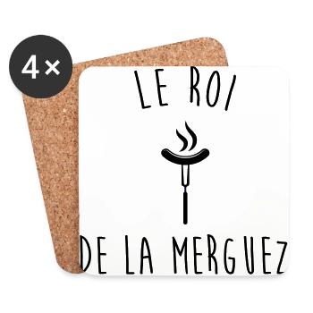 LE ROI DE LA MERGUEZ - Dessous de verre (lot de 4) - blanc - Devant