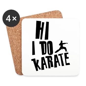 HI I DO KARATE - Karate T-Shirt - Geschenkidee - Untersetzer (4er-Set) - Weiß - Vorne