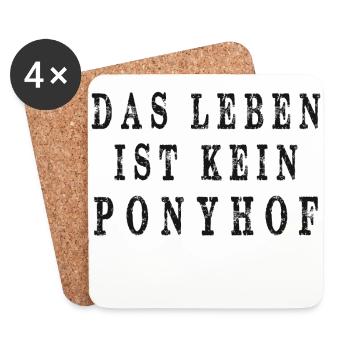 La vie n'est pas une ferme de poney - Dessous de verre (lot de 4) - blanc - Devant