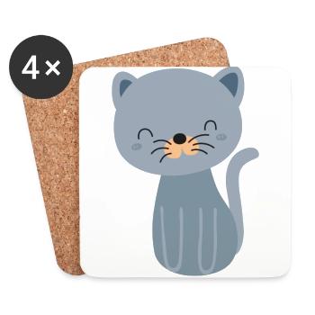 Cat cat cat - Coasters (set of 4) - white - Front