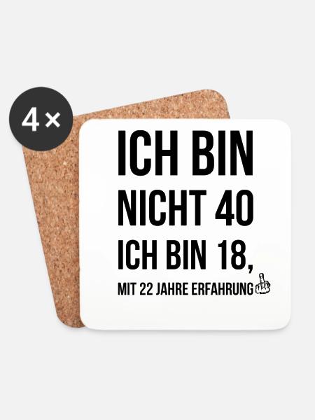 40. Geburtstag Geschenk Geburtstagsgeschenk Lustig - Untersetzer (4er-Set) - Weiß