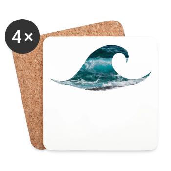 Wave ocean sea surfing - Coasters (set of 4) - white - Front