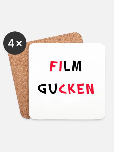 Willst du Film gucken?? - Untersetzer (4er-Set) - Weiß