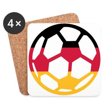 Deutschland Fußball - Untersetzer (4er-Set) - Weiß - Vorne