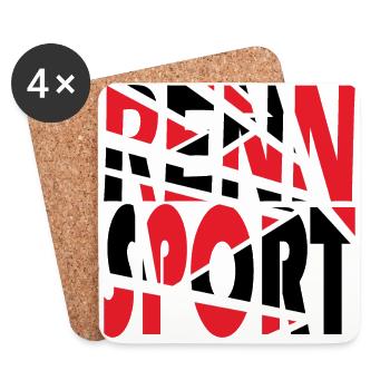 courses - Dessous de verre (lot de 4) - blanc - Devant