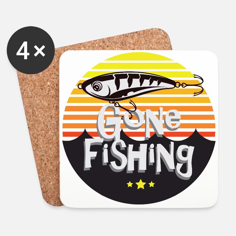 Gone fishing - Untersetzer (4er-Set) - Weiß