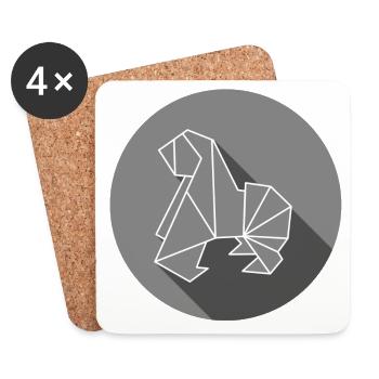 gorille - Dessous de verre (lot de 4) - blanc - Devant