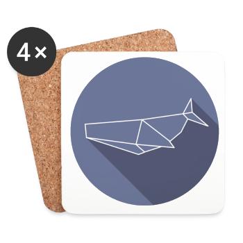 baleine - Dessous de verre (lot de 4) - blanc - Devant