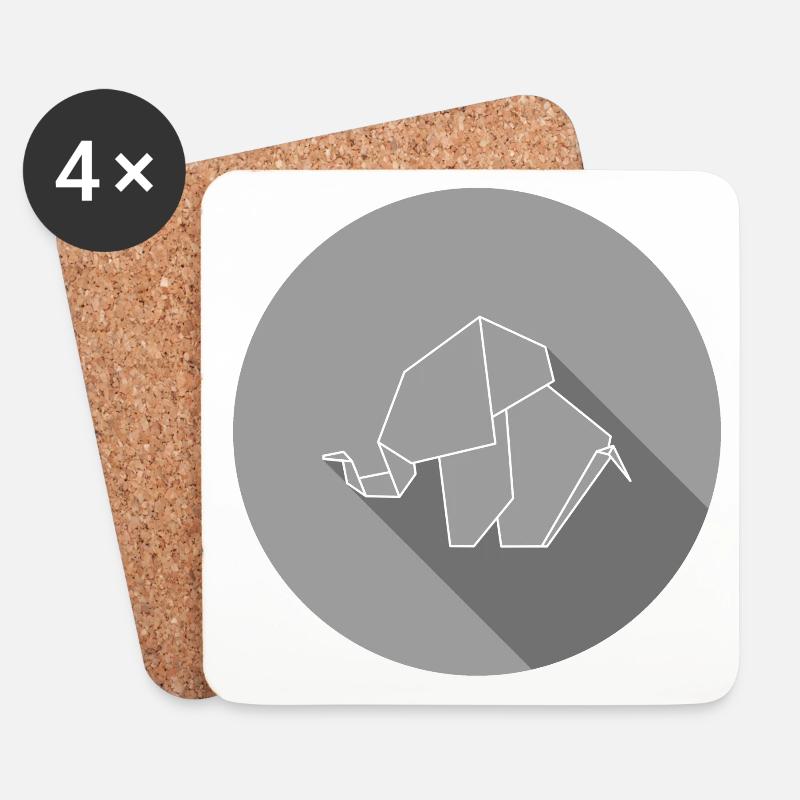elefant - Untersetzer (4er-Set) - Weiß