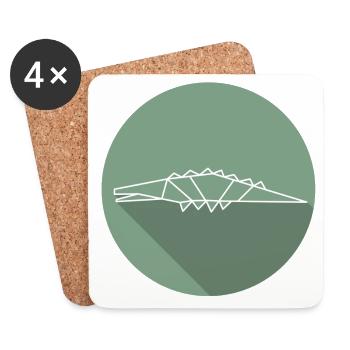 crocodile - Dessous de verre (lot de 4) - blanc - Devant