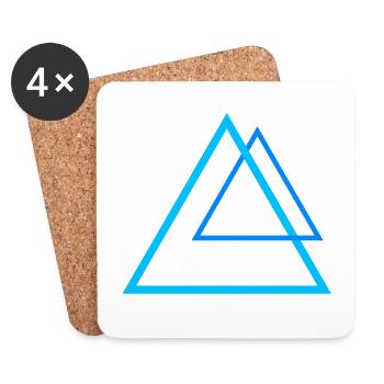 Forcer les pyramides en bleu - Dessous de verre (lot de 4) - blanc - Devant