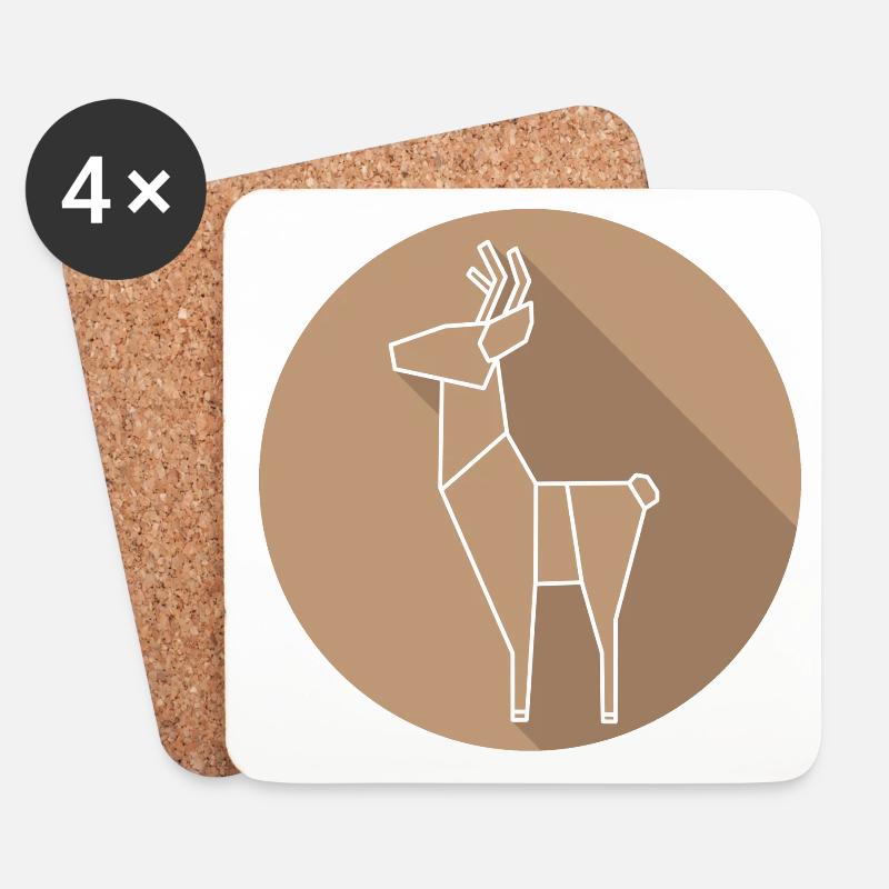 deer - Coasters (set of 4) - white