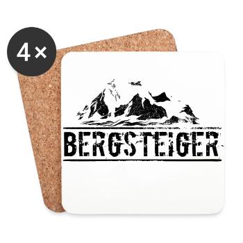 Alpinistes montagnes Silhouette tempête de sommet nature - Dessous de verre (lot de 4) - blanc - Devant
