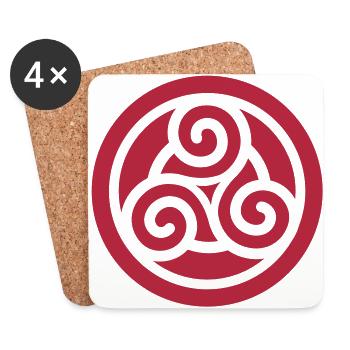 Keltisches Symbol - Untersetzer (4er-Set) - Weiß - Vorne